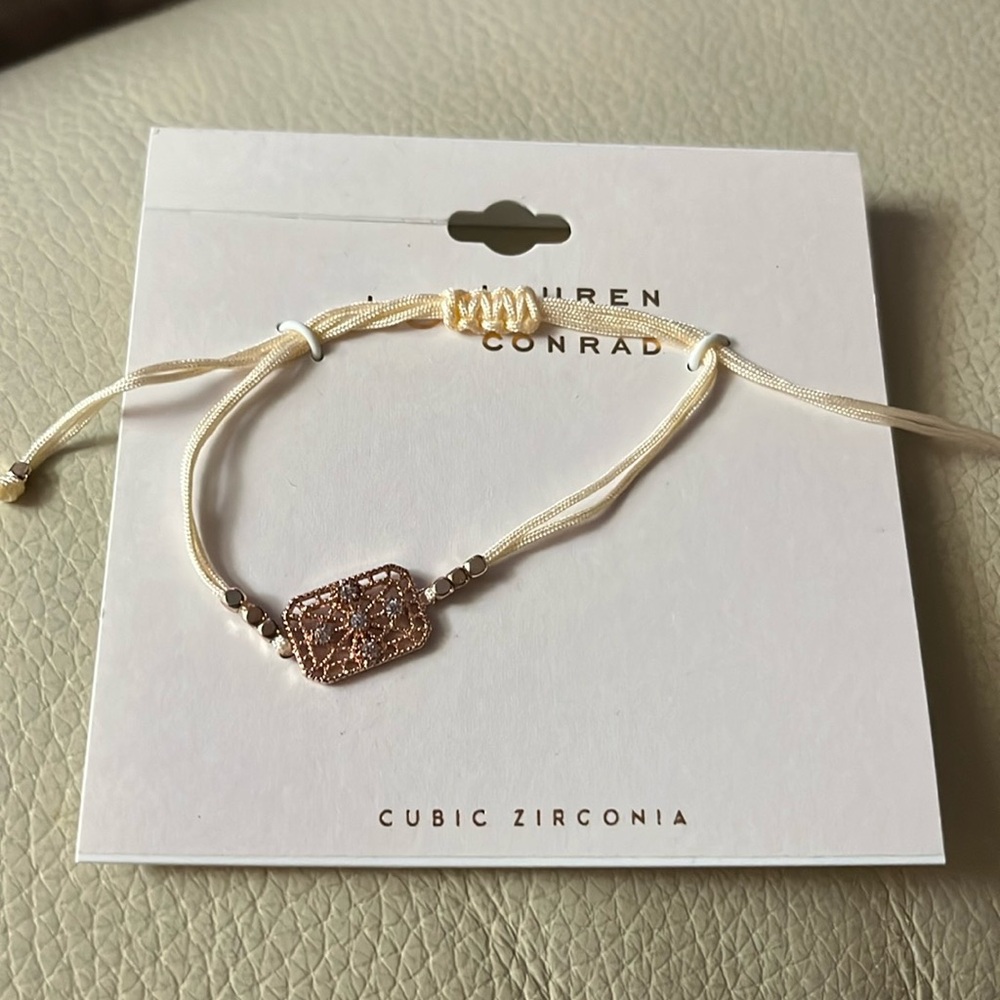 Lauren Conrad bracelet. Rose gold charm with CZ!  New. Cute!